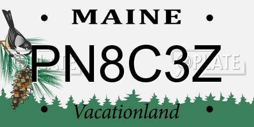 PN8C3Z Maine License Plate