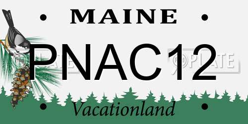 PNAC12 Maine License Plate