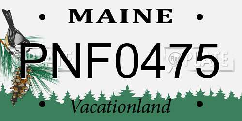 PNF0475 Maine License Plate