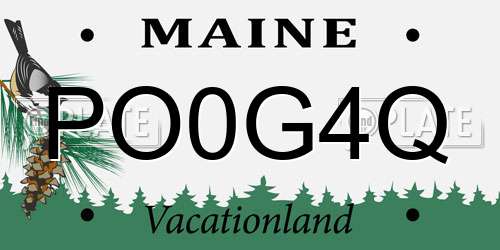 PO0G4Q Maine License Plate