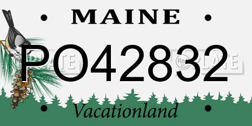PO42832 Maine License Plate