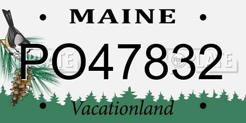 PO47832 Maine License Plate