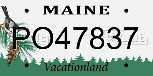 PO47837 Maine License Plate