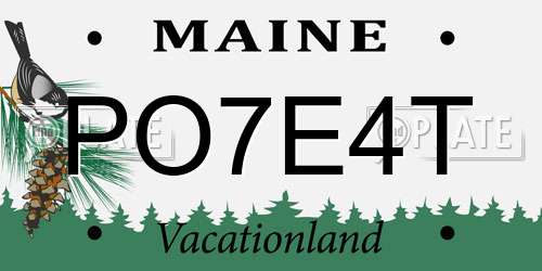 PO7E4T Maine License Plate