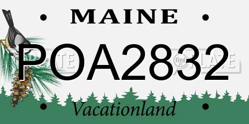 POA2832 Maine License Plate