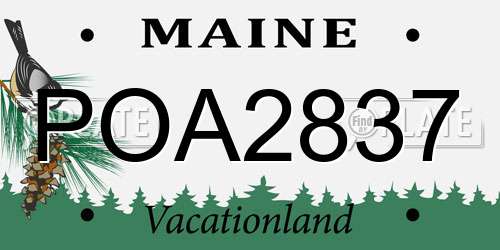 POA2837 Maine License Plate
