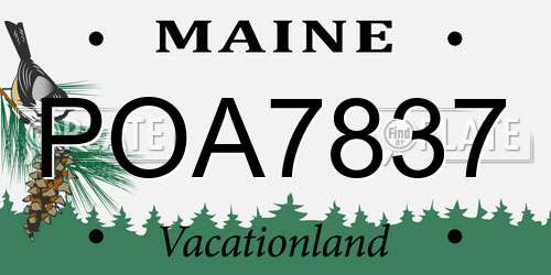 POA7837 Maine License Plate