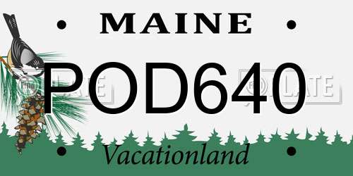 POD640 Maine License Plate