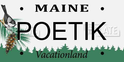 POETIK Maine License Plate
