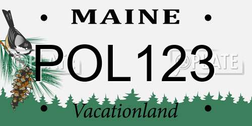 POL123 Maine License Plate