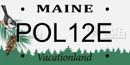 POL12E Maine License Plate