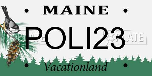 POLI23 Maine License Plate