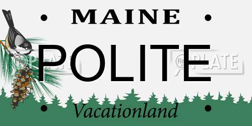 POLITE Maine License Plate