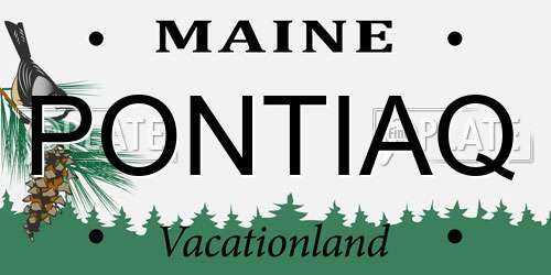 PONTIAQ Maine License Plate