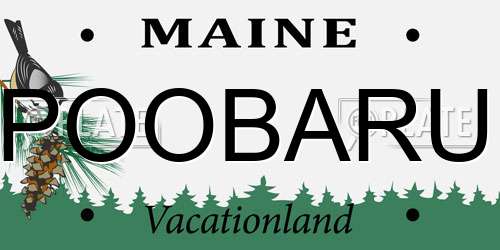 POOBARU Maine License Plate
