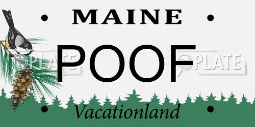 POOF Maine License Plate