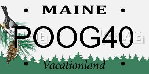 POOG40 Maine License Plate