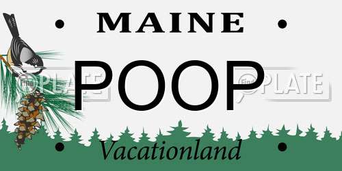 POOP Maine License Plate