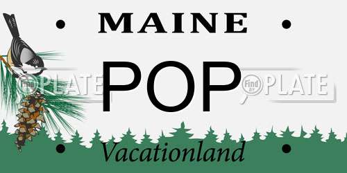 POP Maine License Plate