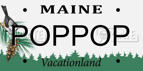 POPPOP Maine License Plate