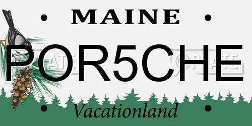 POR5CHE Maine License Plate