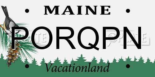 PORQPN Maine License Plate