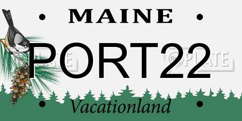 PORT22 Maine License Plate