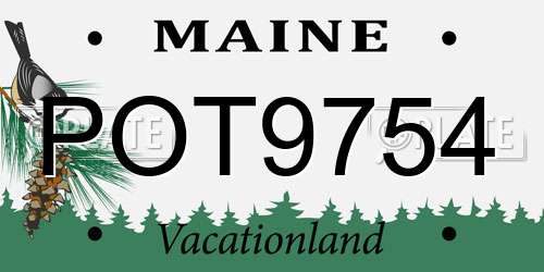 POT9754 Maine License Plate
