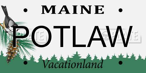 POTLAW Maine License Plate