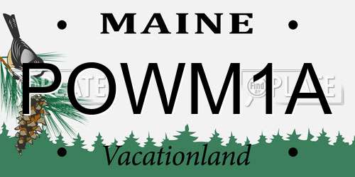 POWM1A Maine License Plate