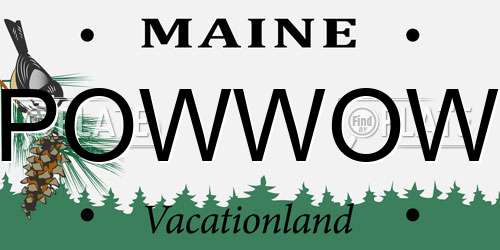 POWWOW Maine License Plate