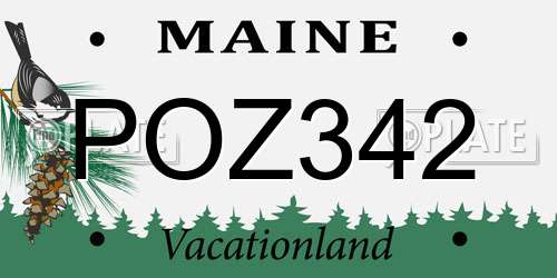 POZ342 Maine License Plate
