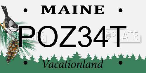 POZ34T Maine License Plate