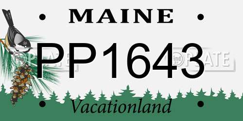 PP1643 Maine License Plate