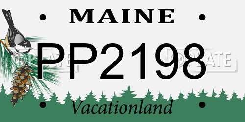 PP2198 Maine License Plate