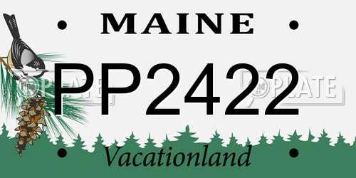 PP2422 Maine License Plate