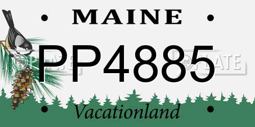 PP4885 Maine License Plate
