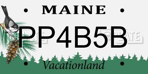 PP4B5B Maine License Plate