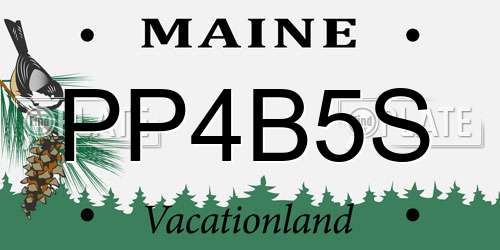 PP4B5S Maine License Plate