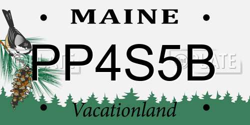 PP4S5B Maine License Plate