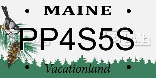 PP4S5S Maine License Plate
