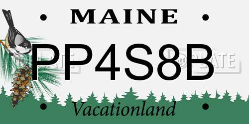 PP4S8B Maine License Plate