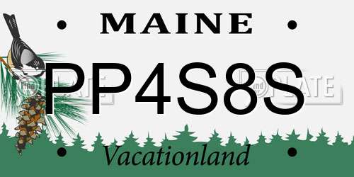 PP4S8S Maine License Plate