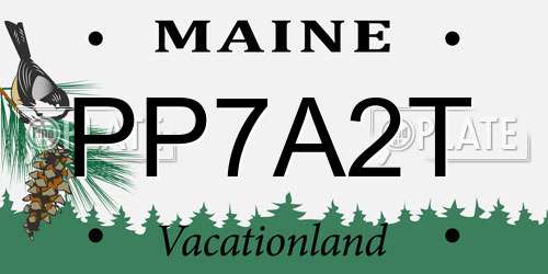 PP7A2T Maine License Plate