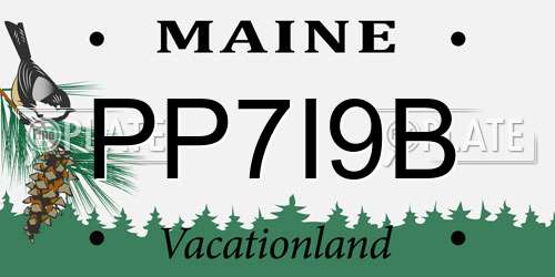 PP7I9B Maine License Plate