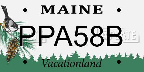 PPA58B Maine License Plate