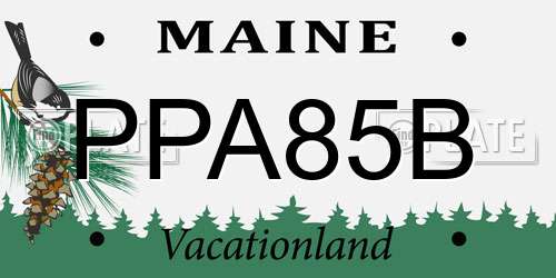PPA85B Maine License Plate