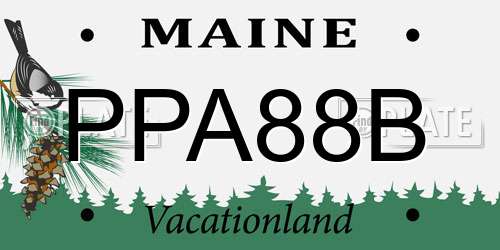 PPA88B Maine License Plate