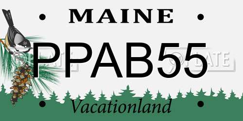 PPAB55 Maine License Plate