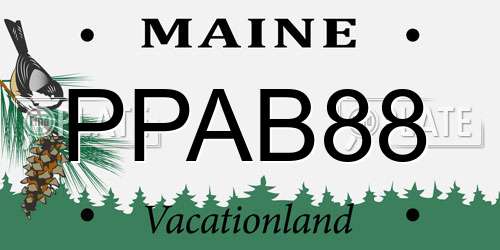 PPAB88 Maine License Plate